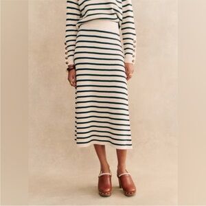 Sezane Naelle Skirt Natural / Navy - Size M
